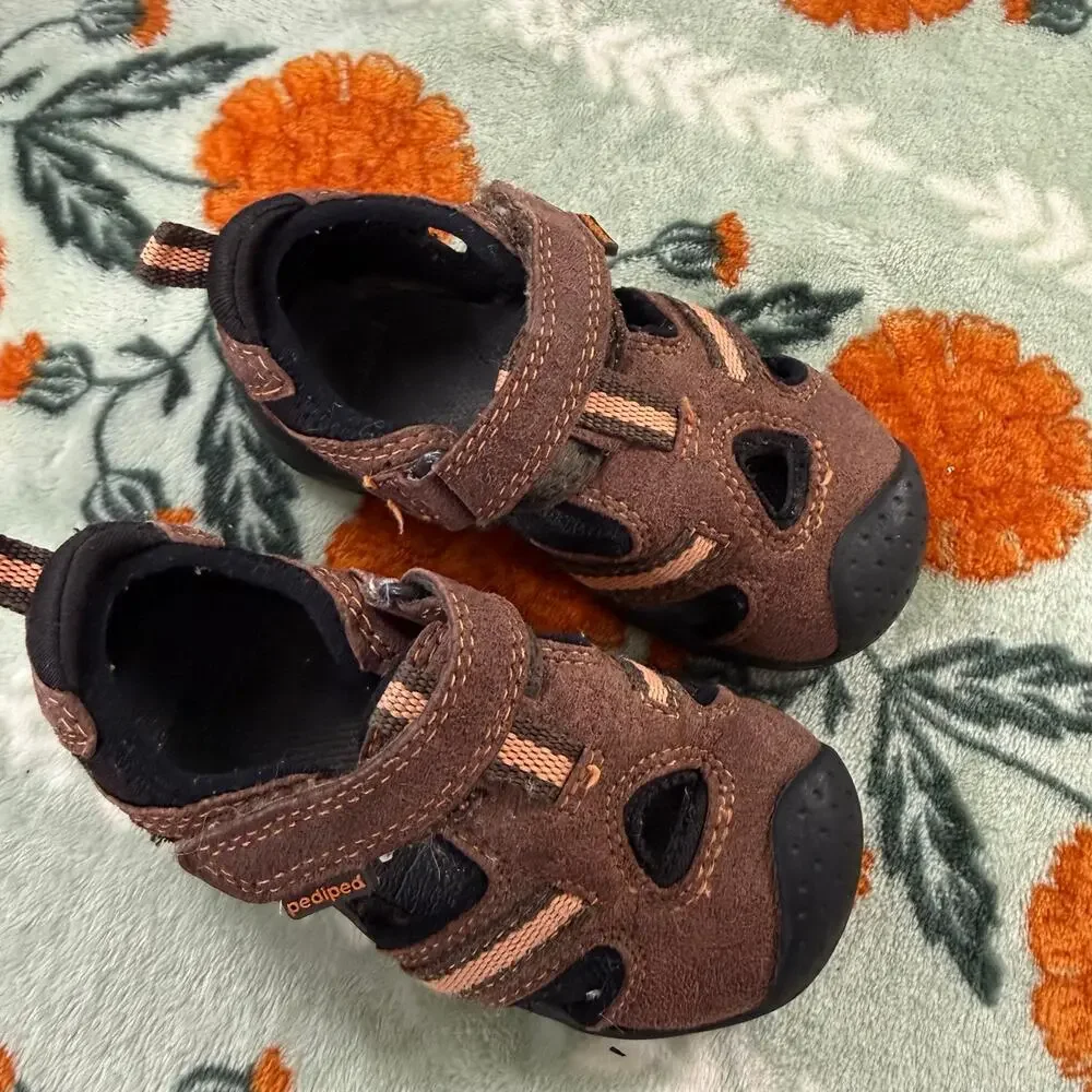 Pediped Flex Amazon Sandals Shoes Brown Size 21 / 5.5 Toddler Boy